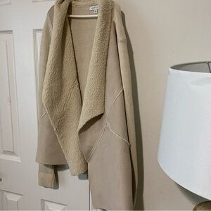 Orvis Cream Sherpa Fleece Teddy Bear cardigan  size s